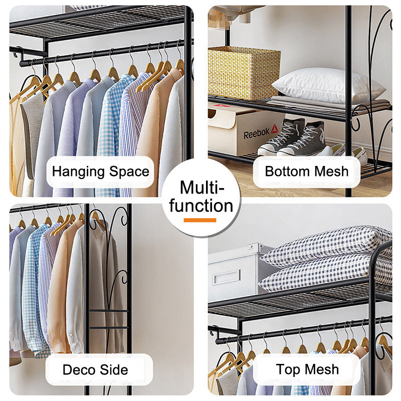 3-in-1 Floor-standing Foldable Clothes Drying Rack For The Bedroom