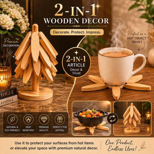 Wooden Tree Folding Trivet