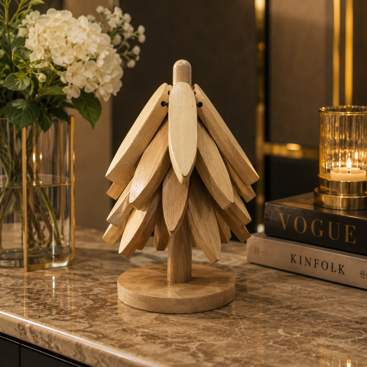 Wooden Tree Folding Trivet