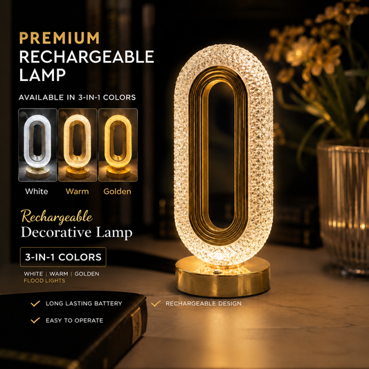 Premium Oval Design Crystal Lamp