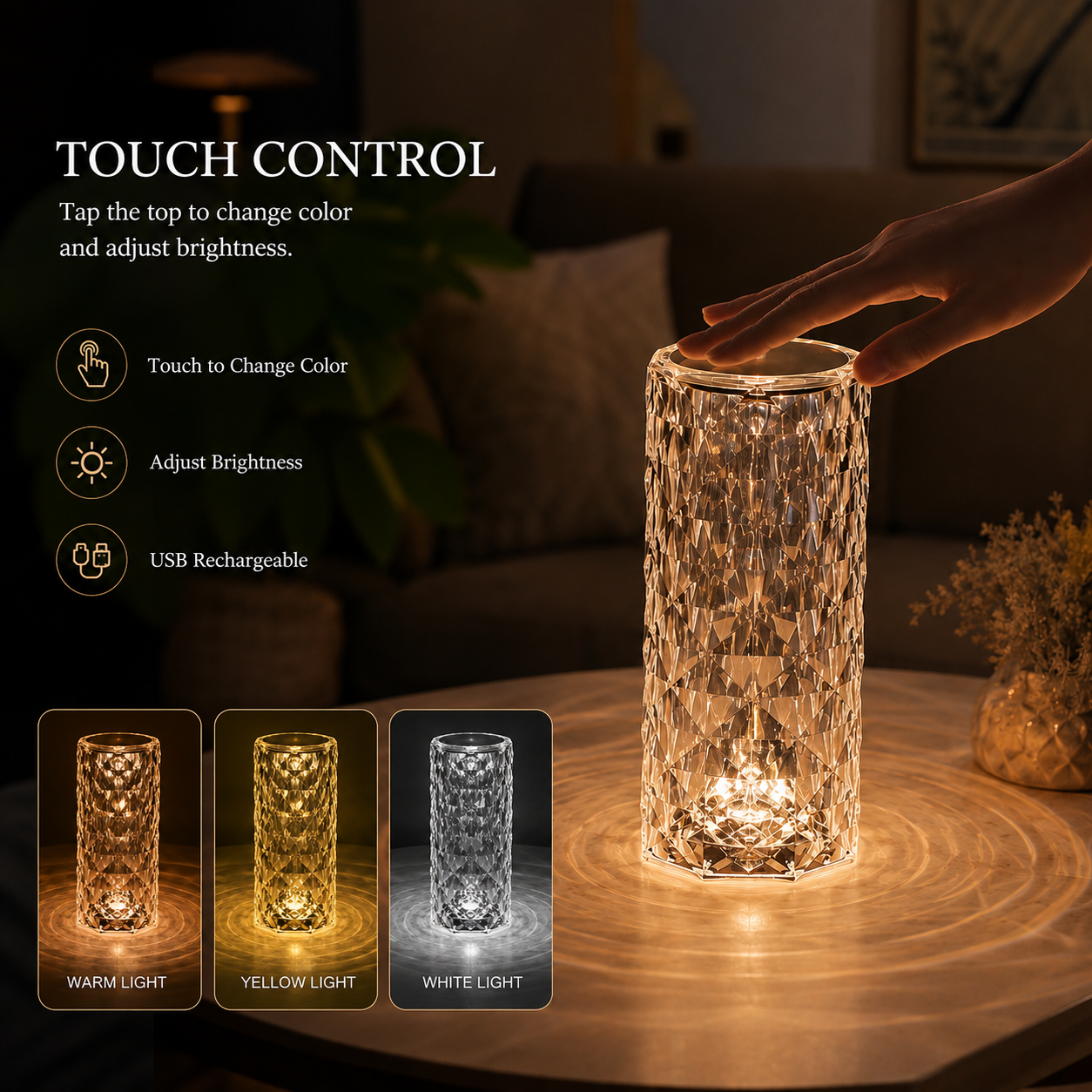 Unique diamond Design Crystal Lamp
