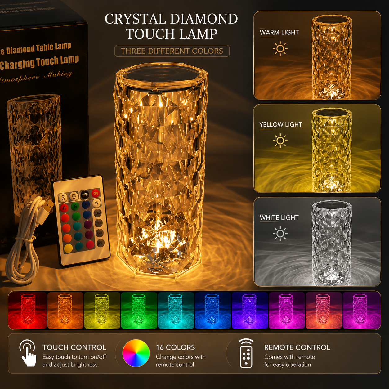 Unique diamond Design Crystal Lamp