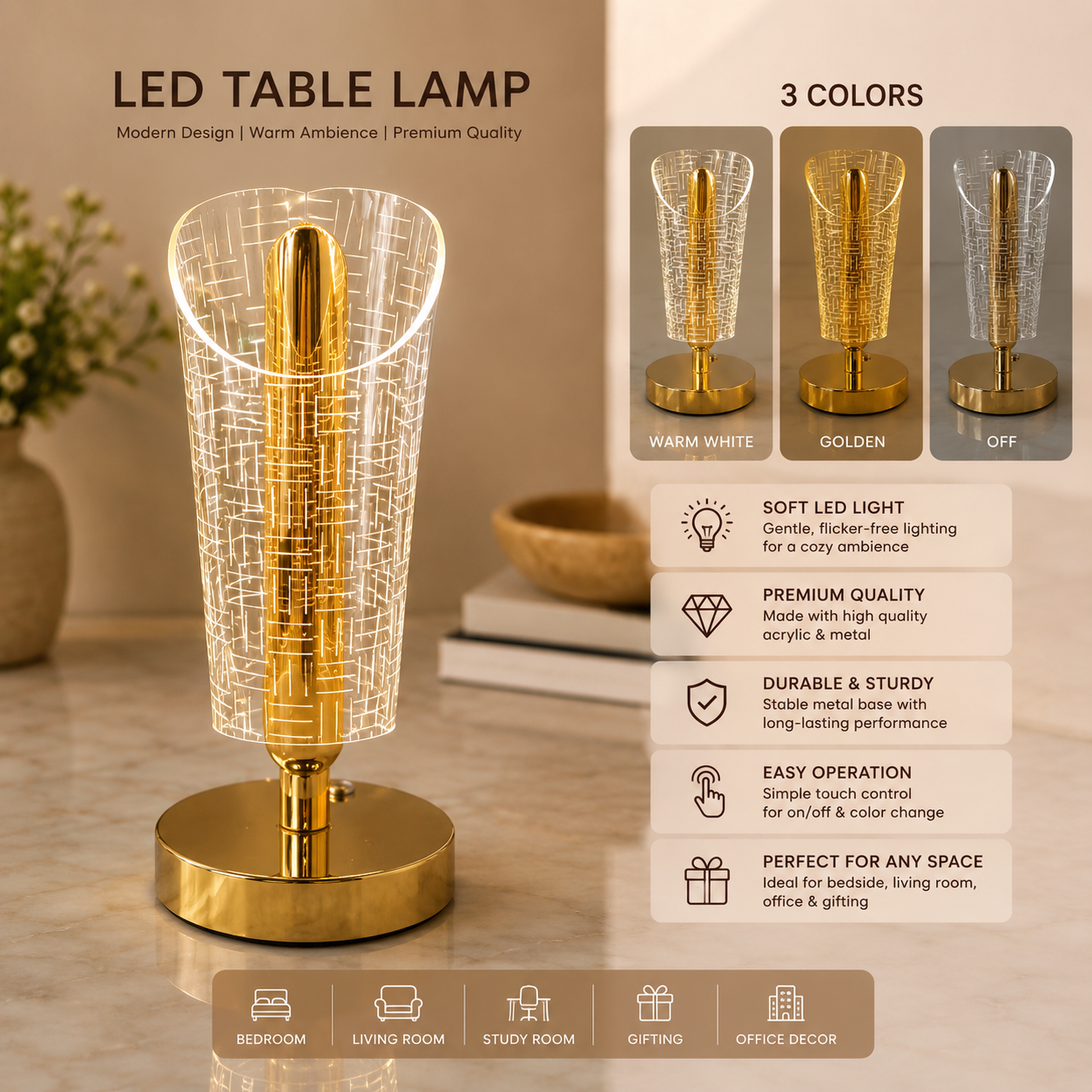 Premium round shape Crystal Lamp