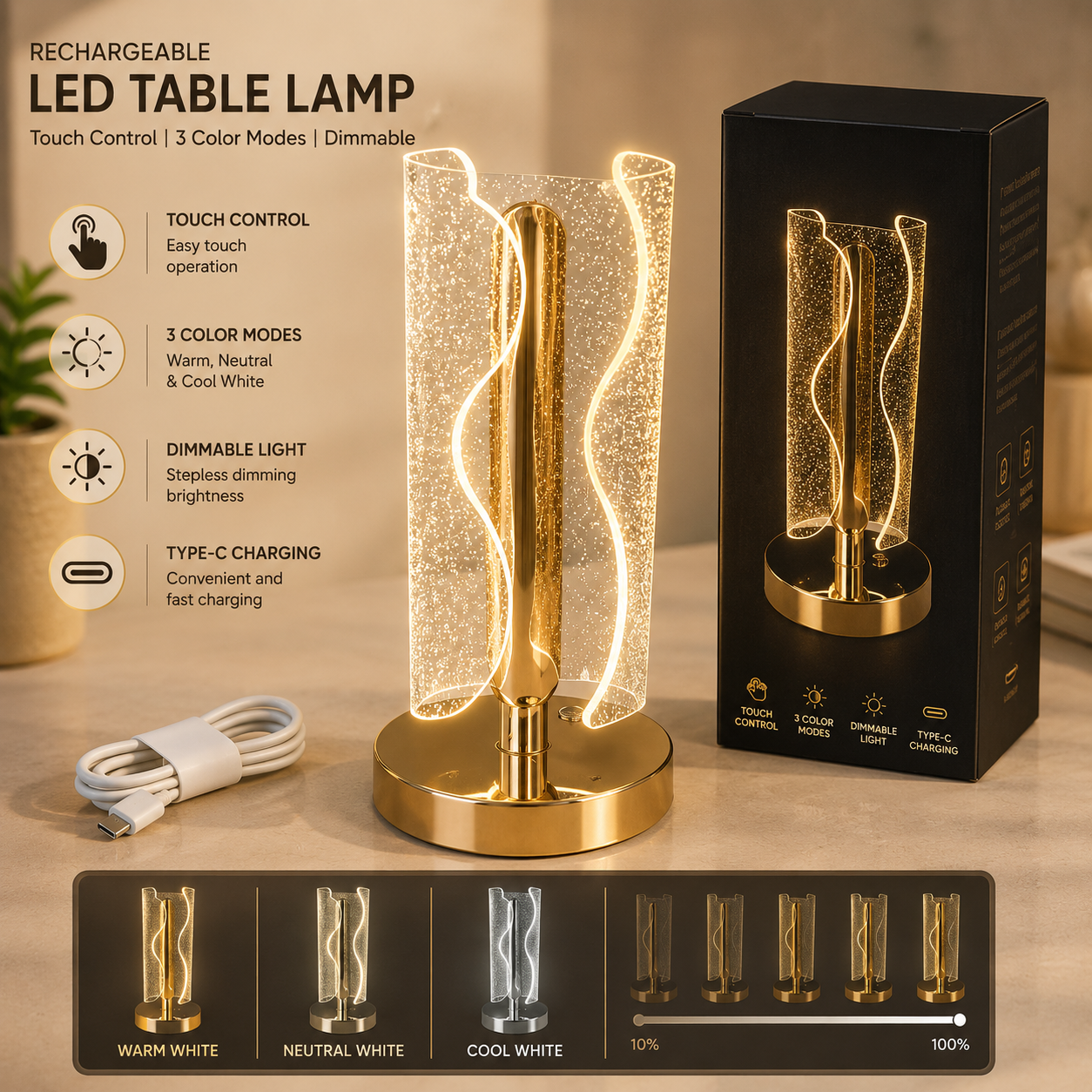 Premium zigzag shape Crystal Lamp