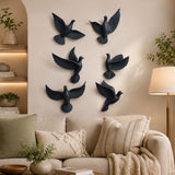Flying Sparrow Wall Art Set – Luxury 3D Metal Bird Wall Décor (Set of 6)