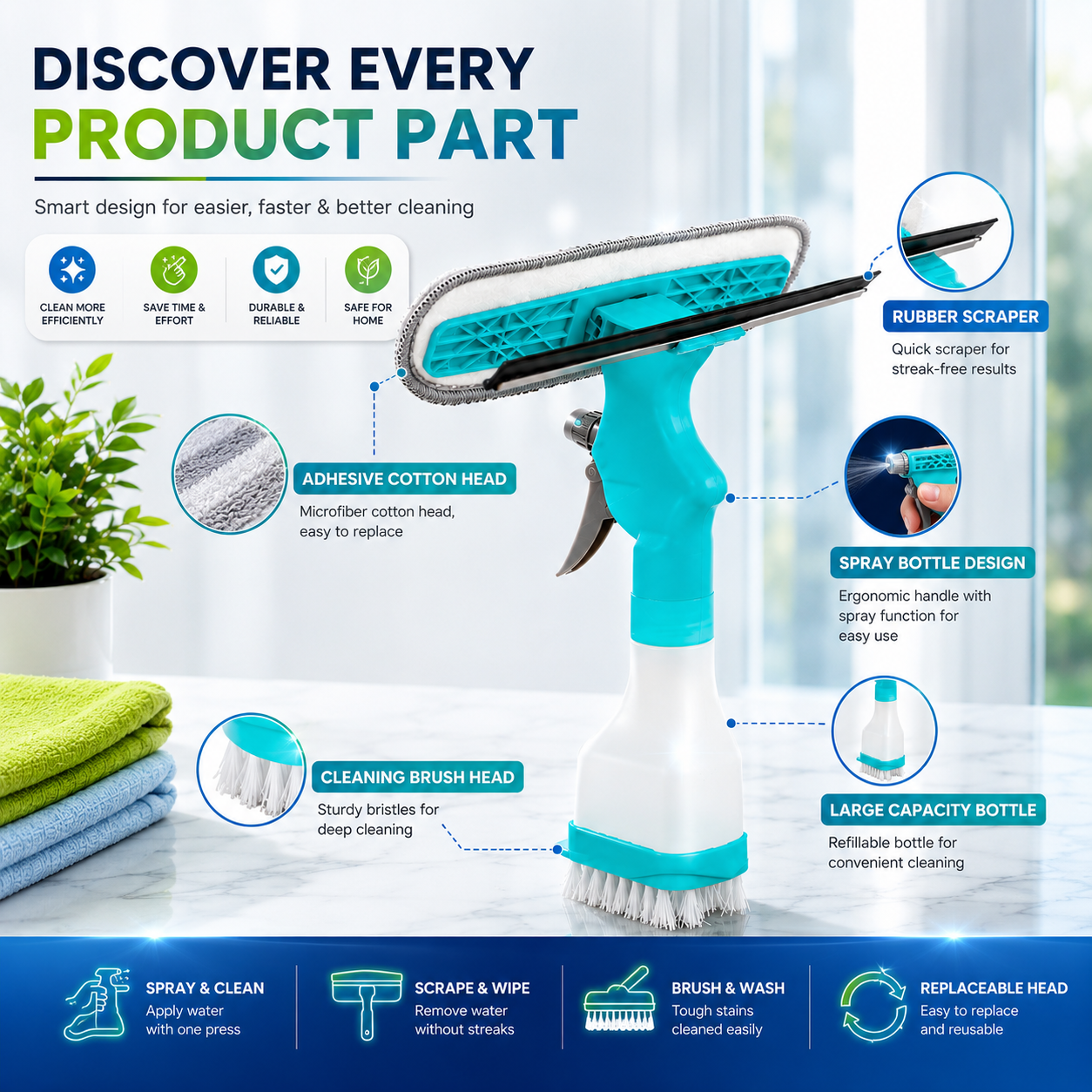 4 in 1 multifunctional cleaning spary for homes