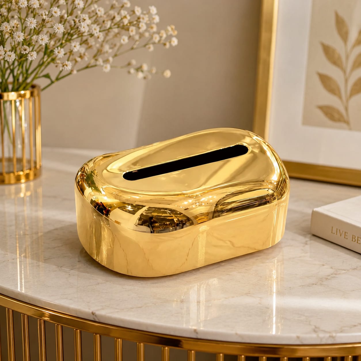 Curved Tissue Box holder for Dining Table