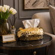 Luxury Hammered Gold Tissue Box - Crinkled Finish For Home & Office Decor