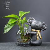 Glass Transparent Water Cultivation Green Dish Ware Flower Pot