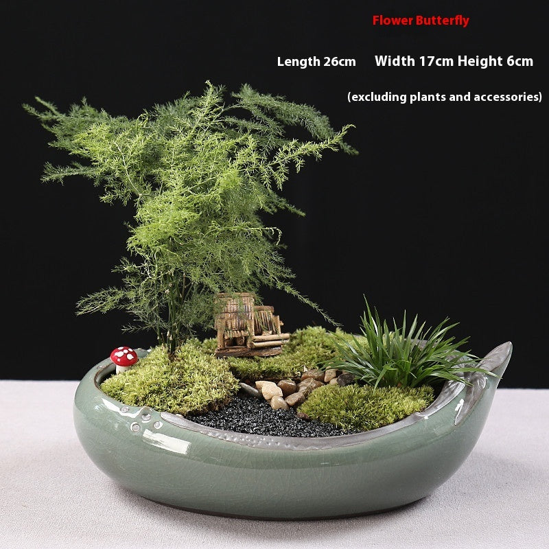 Ceramic Zisha Orchid Planting Bonsai Living Room Bonsai Basin